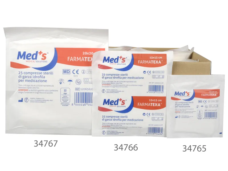 [A00167811] - garza cotone sterile 10x10cm - buste da 25pz.   Gima