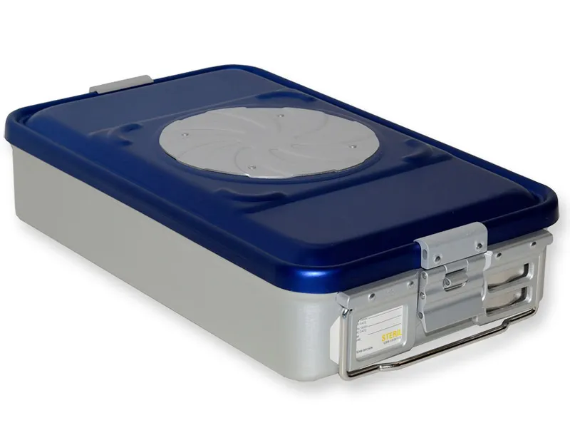 [A00014051] - Container con valvola medio h100 mm - blu forato