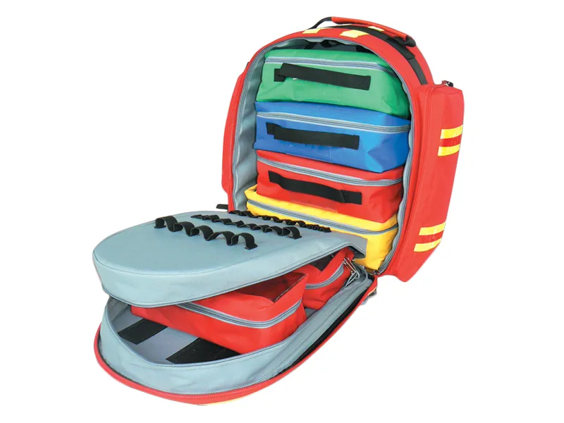 [A00011348] - LOGIC 2 Zaino emergenza/pronto soccorso in cordura colore rosso [vuota] Gima