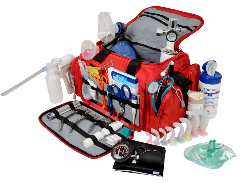 [A00013491] - GIMA 5 Borsa emergenza/pronto soccorso in cordura colore rosso [completa] Gima