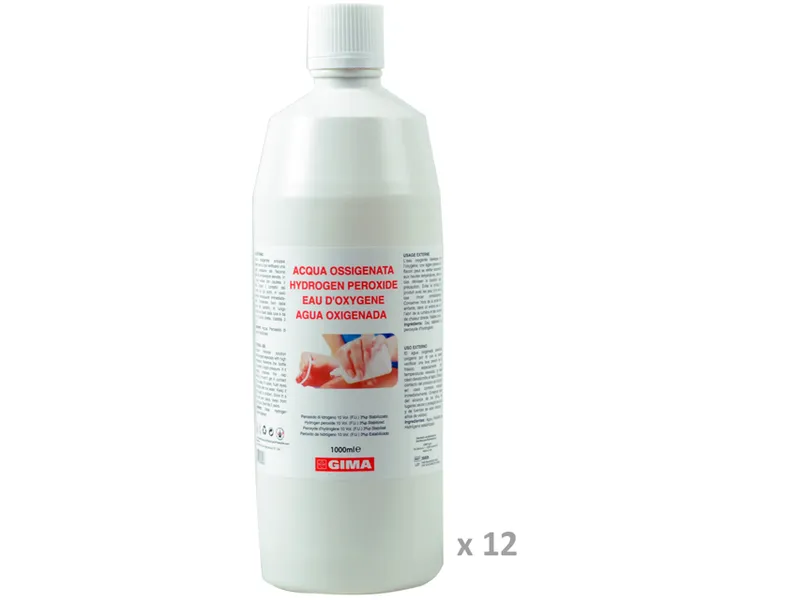 [A00130357] - ACQUA OSSIGENATA Perossido di idrogeno diluito al 3% [10 volumi] per uso esterno [1000 ml] Gima
