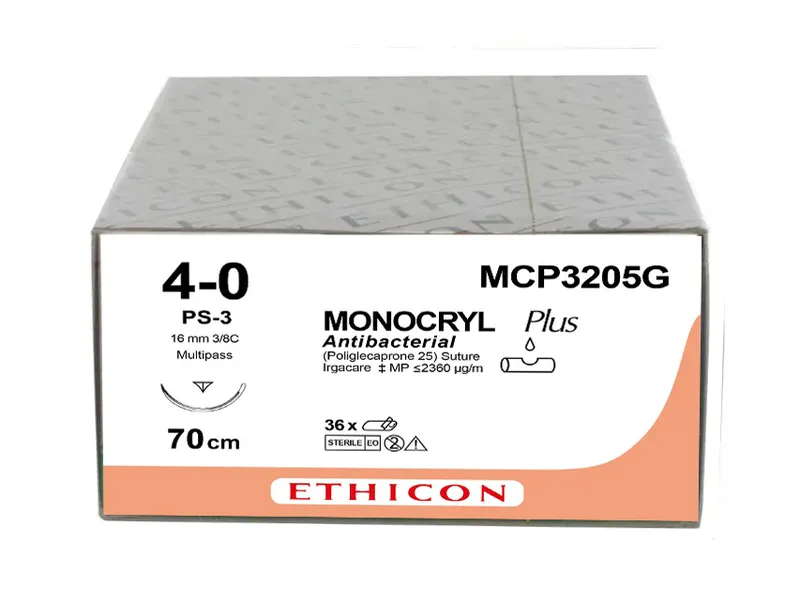 [A00167186] - sutura assorbibile ethicon monocryl - 4/0 ago 16 mm  Gima