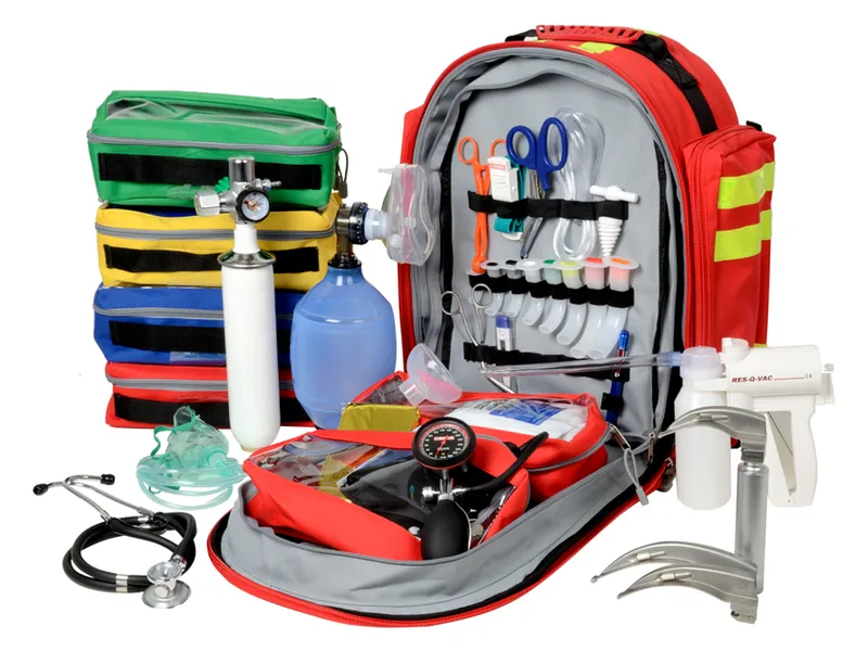 [A00013496] - GIMA 9 Zaino emergenza/pronto soccorso in cordura colore rosso [completo] Gima