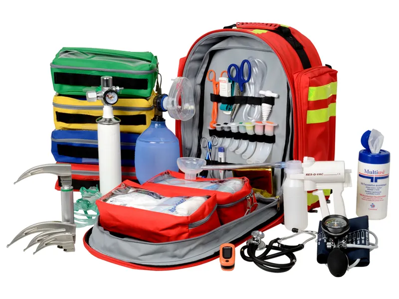 [A00061238] - GIMA 11 Zaino emergenza/pronto soccorso in cordura colore rosso [completo] Gima