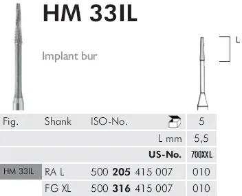 [A00126022] - Fresa tungsteno fgxl hm33il 316 010 - 5pz Consorzio ONDA