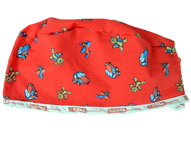 [A00010858] - Cappellino operatorio fantasia colore rosso Gima