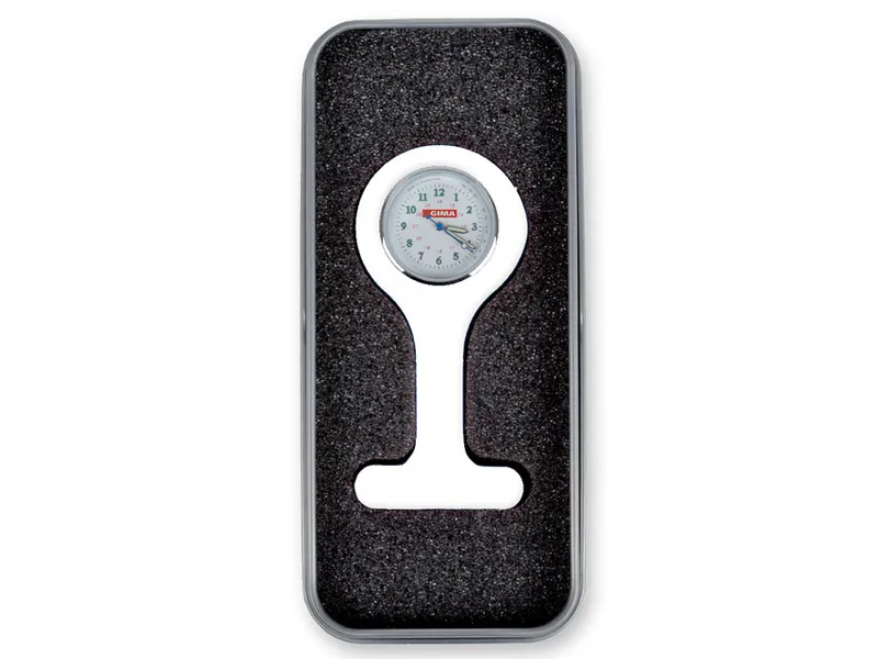 [A00098621] - orologio per infermieri con scatola alluminio rotondo-bianco Gima