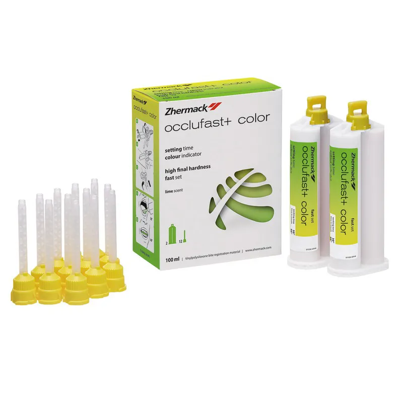 [A00121489] - OCCLUFAST+ COLOR Silicone A termocromico per registrazione occlusale in cartuccia [2x50ml+12 puntali] [C200781] Zhermack