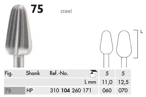 [A00116012] - Frese per ortodonzia fig fig 75 104 060 - 5pz Consorzio ONDA