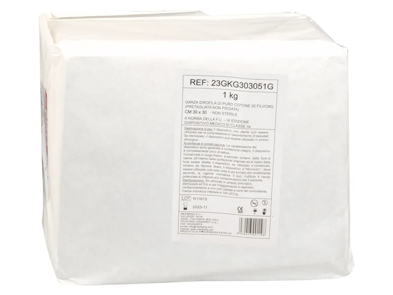 [A00013794] - Garza cotone 30x30 cm confezione da 1 kg