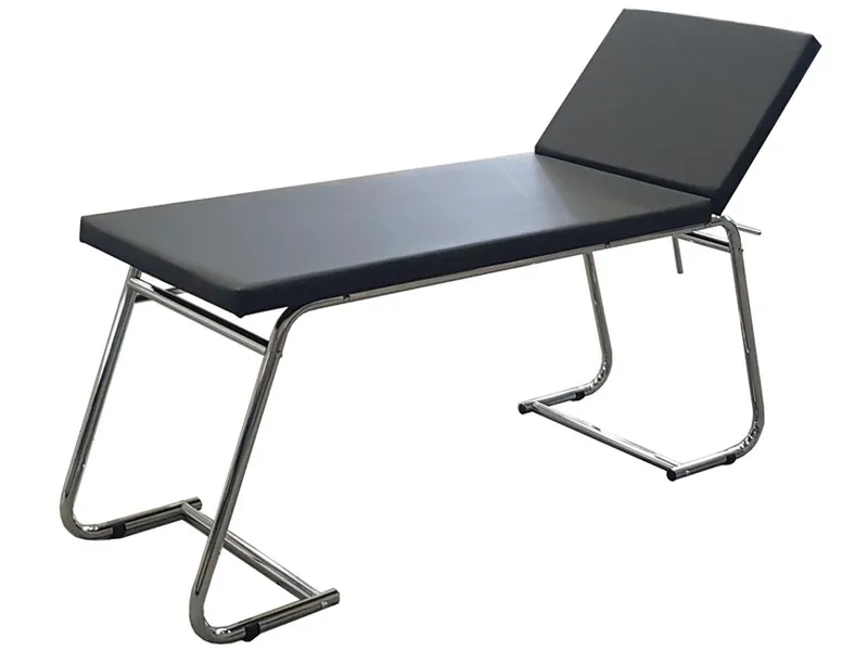 [A00011502] - Lettino visita medica tradizionale con schienale regolabile [W180,0xH80,0xD61,0] cromato tappezzeria standard in skai costampato colore nero Gima