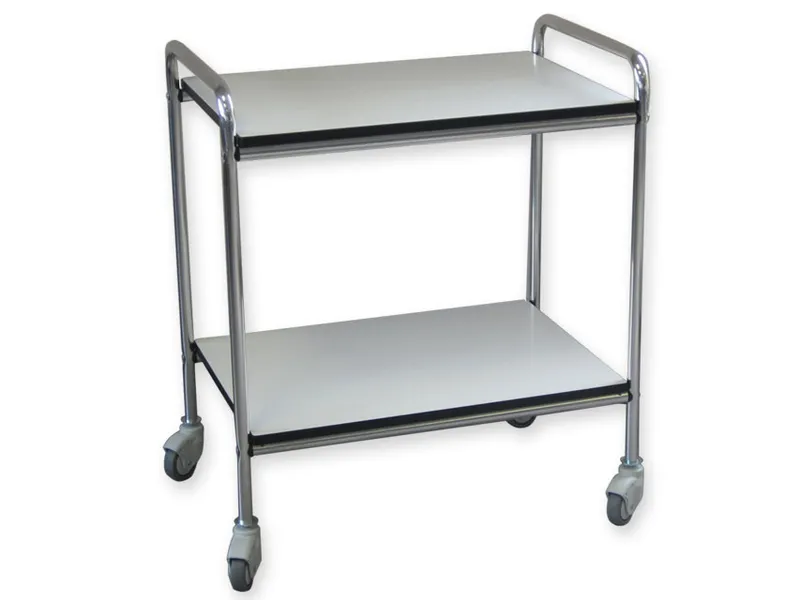 [A00011518] - GIMA 3 MEDIO Carrello a 2 ripiani bianchi con bordo in PVC senza spondine [W070,0xH78,0xD50,0 cm] Gima
