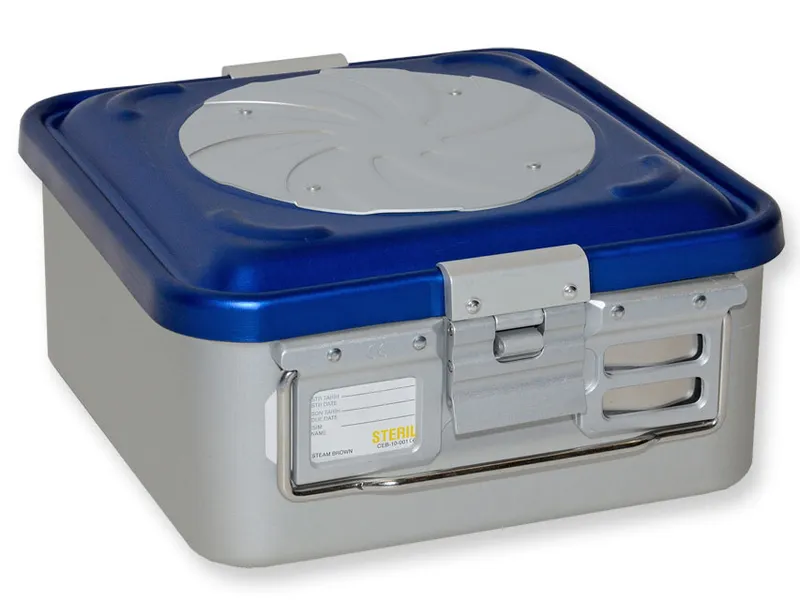 [A00014043] - Container con valvola piccolo h135 mm - blu forato