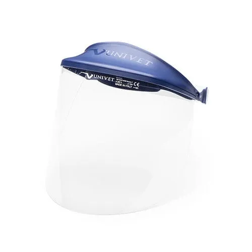 [A00110959] - 5211 Visiera facciale protettiva in policarbonato con supporto ribaltabile per ingrandenti con caschetto cingitesta Zeiss/Univet [5 schermi di ricambio] Maf