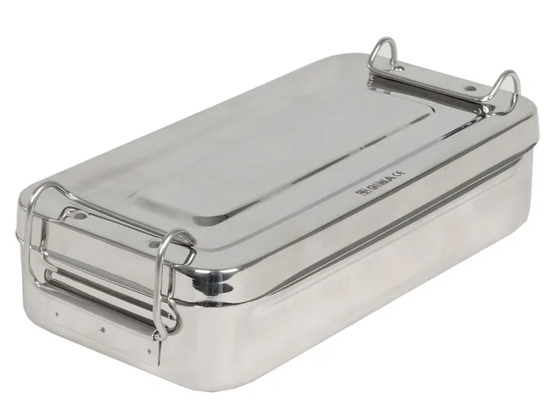 [A00011073] - Scatola inox 20x10x4,5cm - con manici