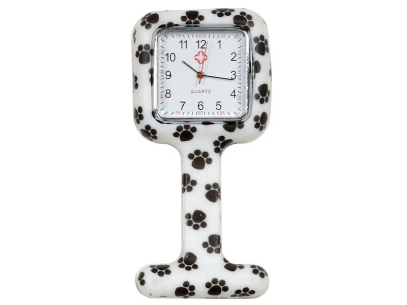 [A00098636] - orologio per infermieri quadrato fantasia impronte Gima