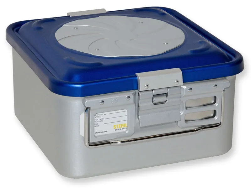 [A00014044] - Container con valvola piccolo h150 mm - blu forato