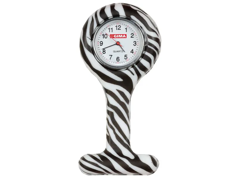 [A00098626] - orologio per infermieri rotondo fantasia zebra Gima