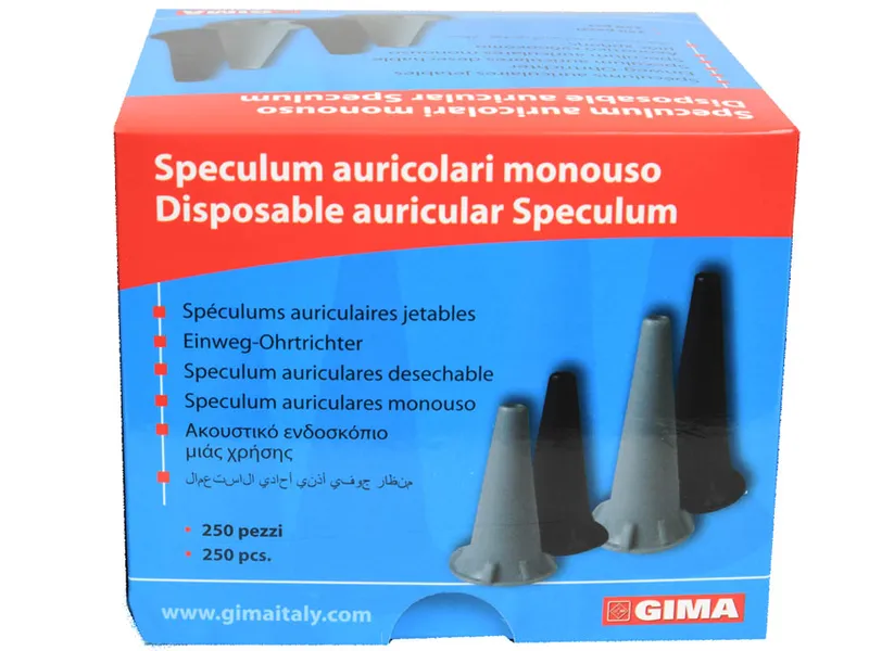 [A00009640] - Mini speculum per Mini-Otoscopi monouso [Ø4mm] neri senza lattice Gima