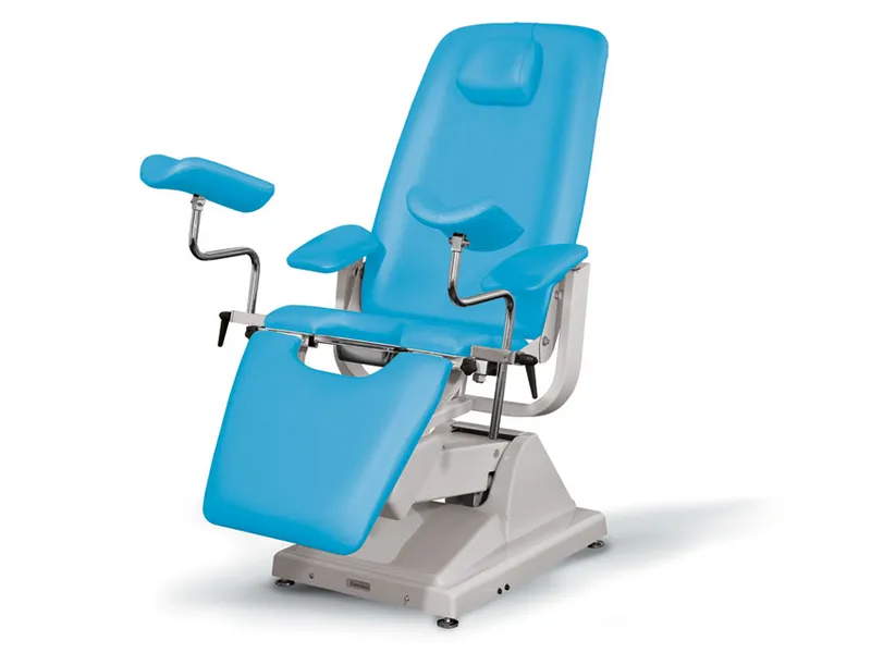 [A00060186] - GYNEX PROFESSIONAL Poltrona ginecologica a 3 motori con portarotolo colore azzurra Gima