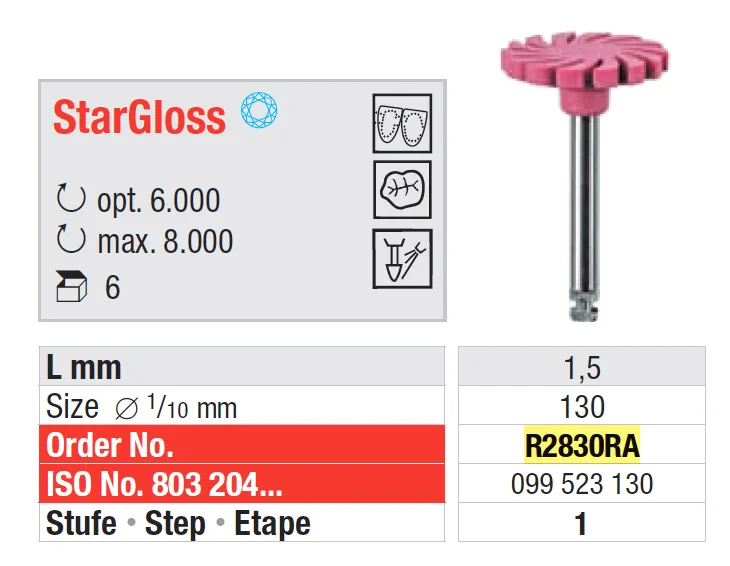 [A00165471] - STARGLOSS R2830 ROSA ISO 130 - 6pz EDENTA