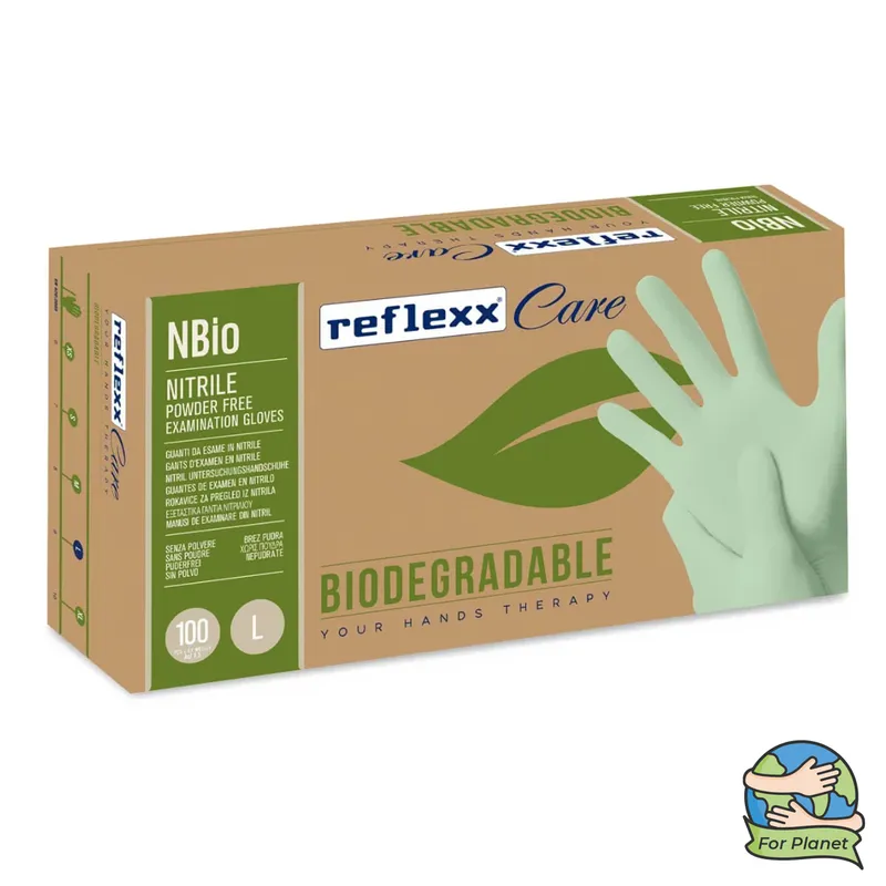 [A00165660] - NBIO Guanto in nitrile biodegradabile [3,5g] senza polvere [Small] Reflexx