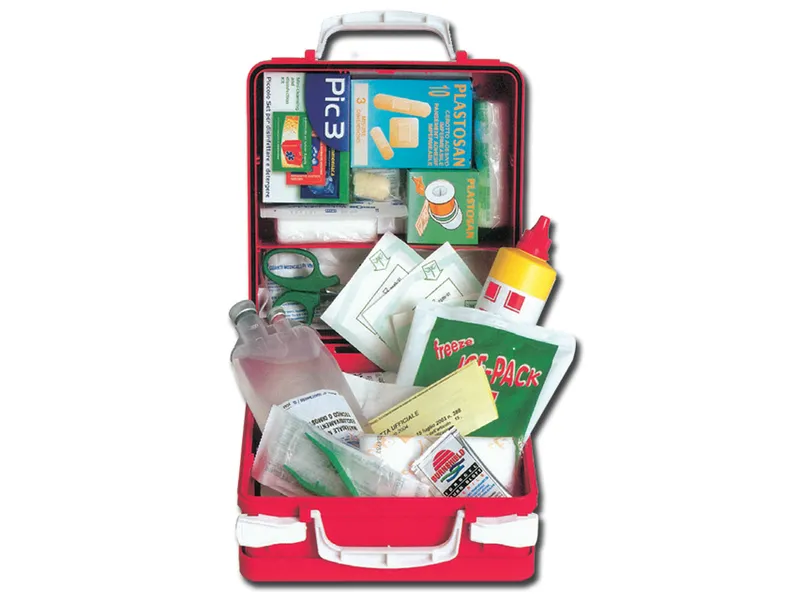 [A00013518] - ALL. 2 MAG. Kit emergenza/pronto soccorso [≥≤ 2 dipendenti] in valigetta plastica [Decreto 388 - Allegato 2] Gima
