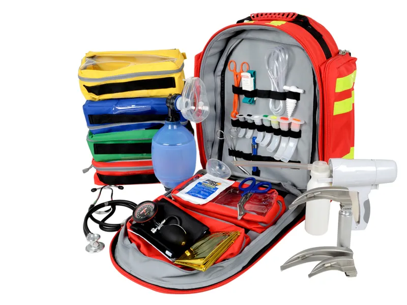 [A00013497] - GIMA 10 Zaino emergenza/pronto soccorso in cordura colore rosso [completo] Gima