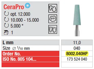 [A00143649] - cera pro lucidante hst 8002.040 iso 040edenta