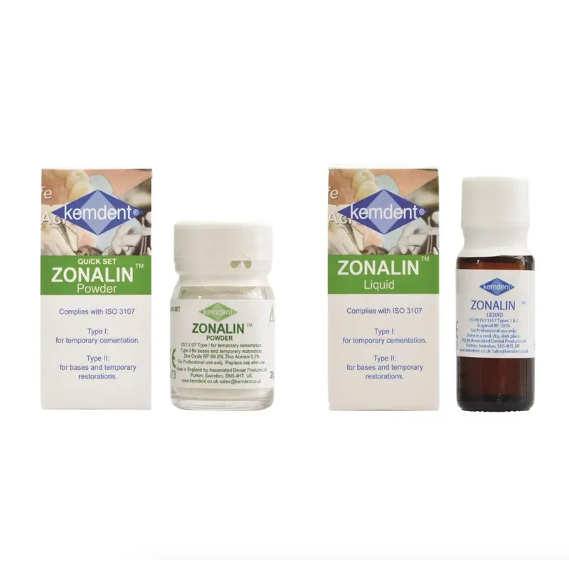 [A00188732] - ZONALIN KIT Cemento anodino, a base di ossido di zinco ed eugenolo. Antisettico e antinfiammatorio. A presa rapida KemDent