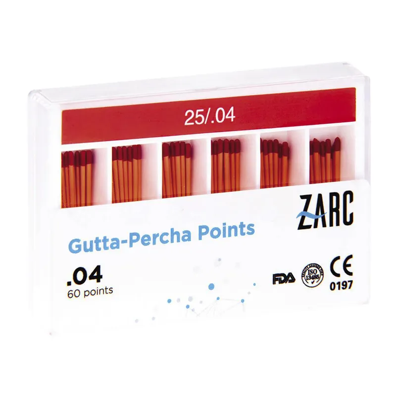 [A00165522] - PUNTE DI GUTTAPERCA .04/25 ROSSO - 100pz ZARC4ENDO