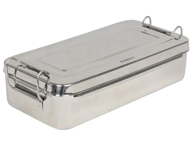 [A00011074] - Scatola inox 25x12,5x4,6cm - con manici