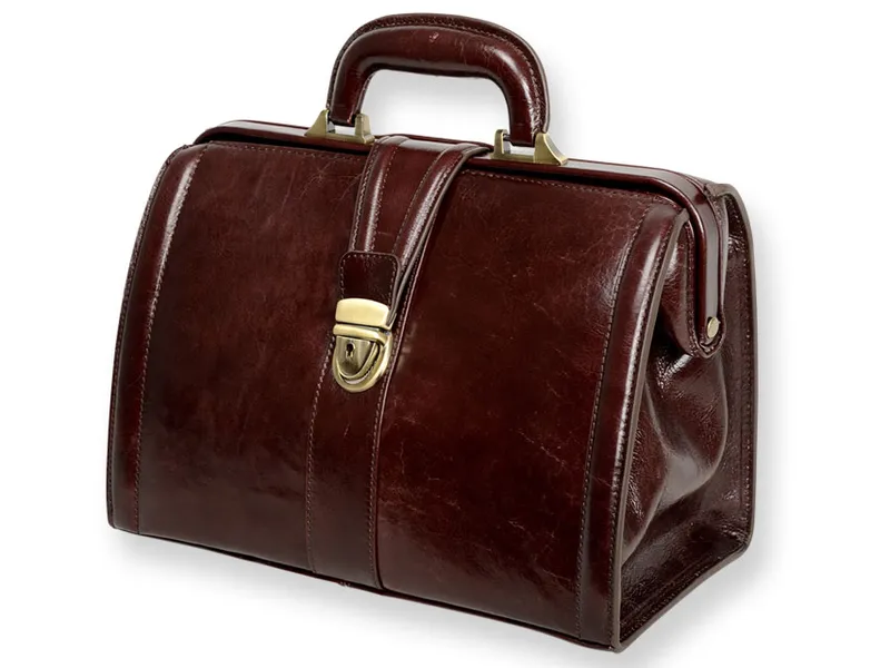 [A00011328] - Borsa "valigetta cuoio fiore" - cuoio
