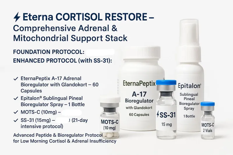 ⚡ CORTISOL RESTORE™ – Comprehensive Adrenal & Mitochondrial Support Stack