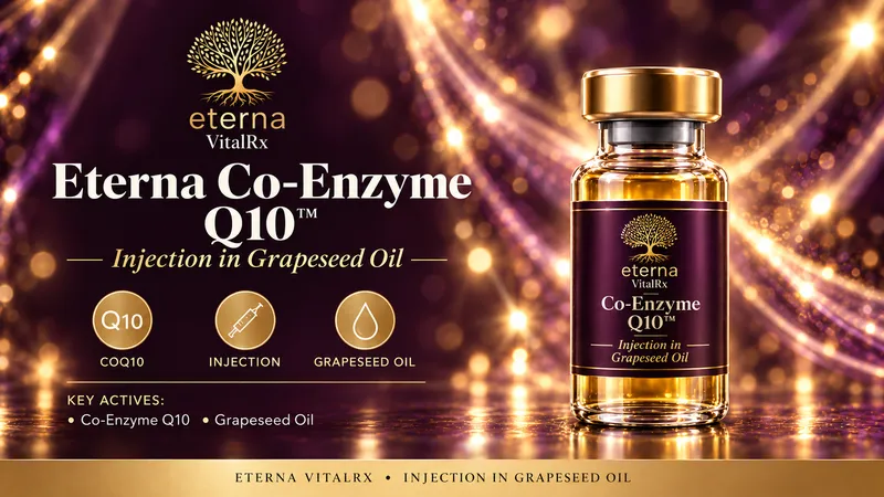 Co-Enzyme Q10 20 mg/mL Injection in Grapeseed Oil (Typically 2 month supply)
