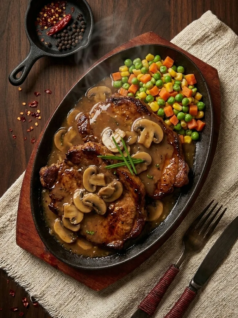 Sizzling Burger Steak