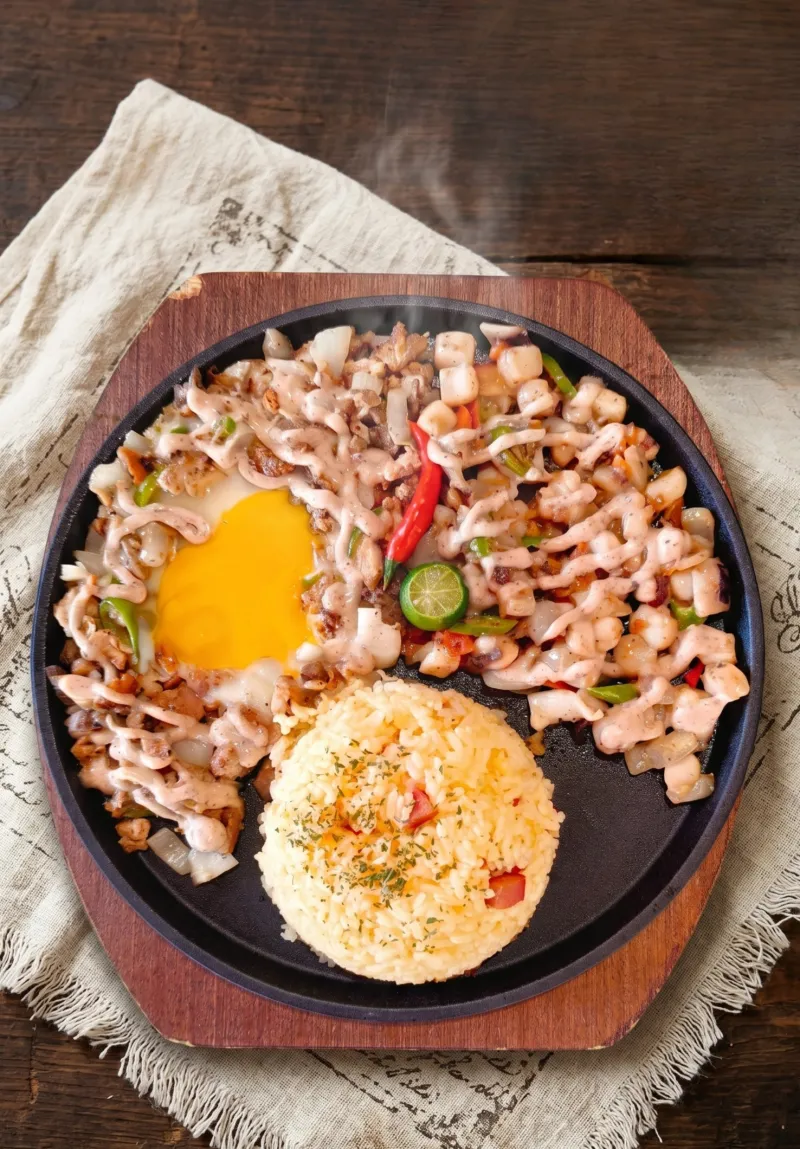 Sizzling Chicken + Pusit Sisig