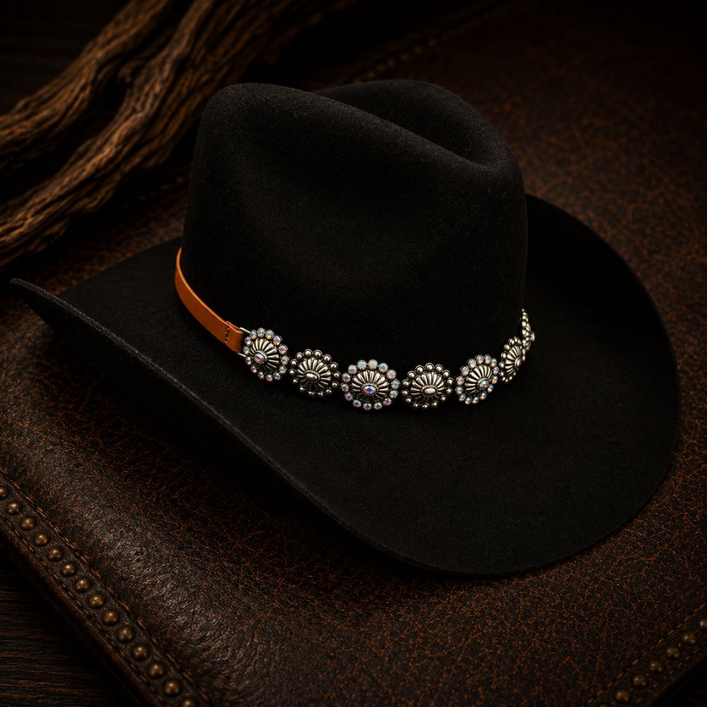 Silver Moon Concho Hatband