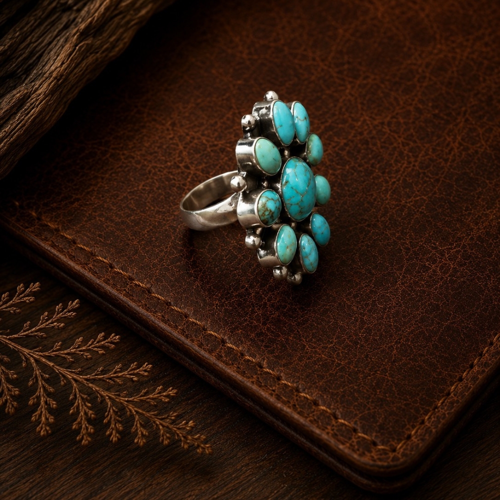 Kingman Wildflower Turquoise Ring
