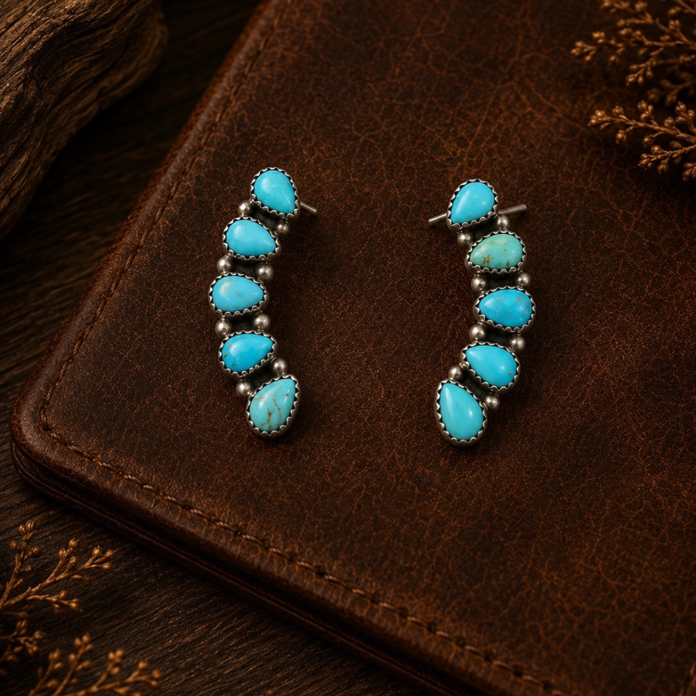 Kingman Cascade Turquoise Earrings