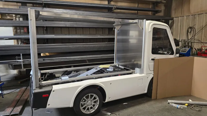Aluminum LED body framing on the Legion 36 in the Omaha shop