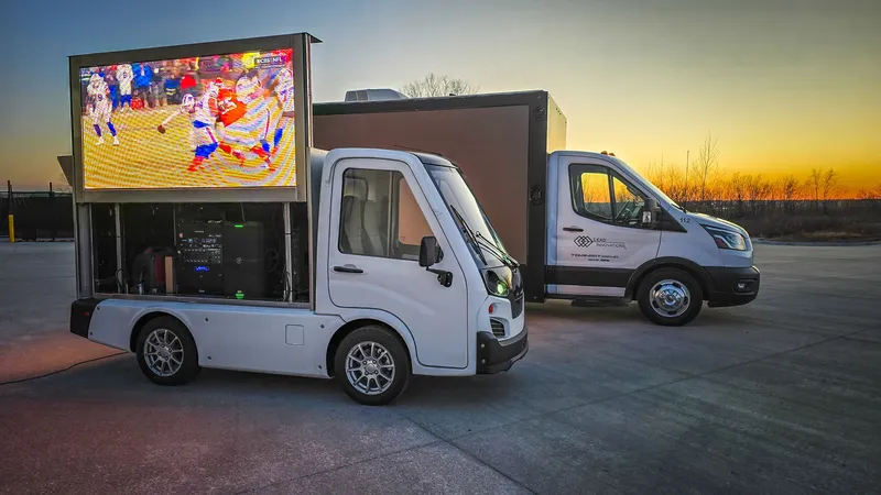 LED cabinets mounted on the Legion 36 mini truck body