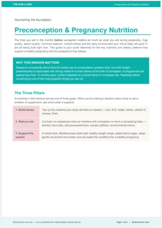 Preconception & Pregnancy Nutrition FREE DOWNLOAD