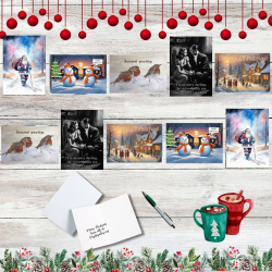 Christmas Card Pack Of 10 With 5 Different Designs - Set 1