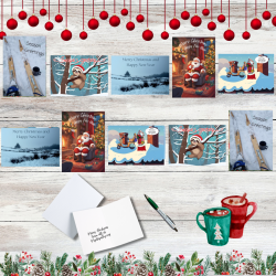 Christmas Card Pack Of 10 With 5 Different Designs - Set 3