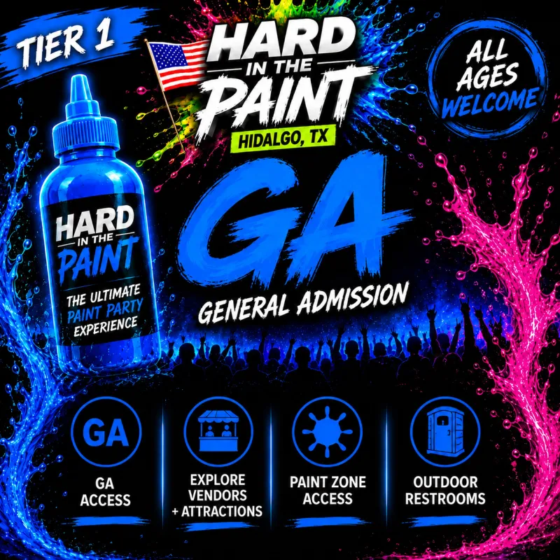 Hard In The Paint RGV General Admission Ticket | Live Music & Neon Paint Party