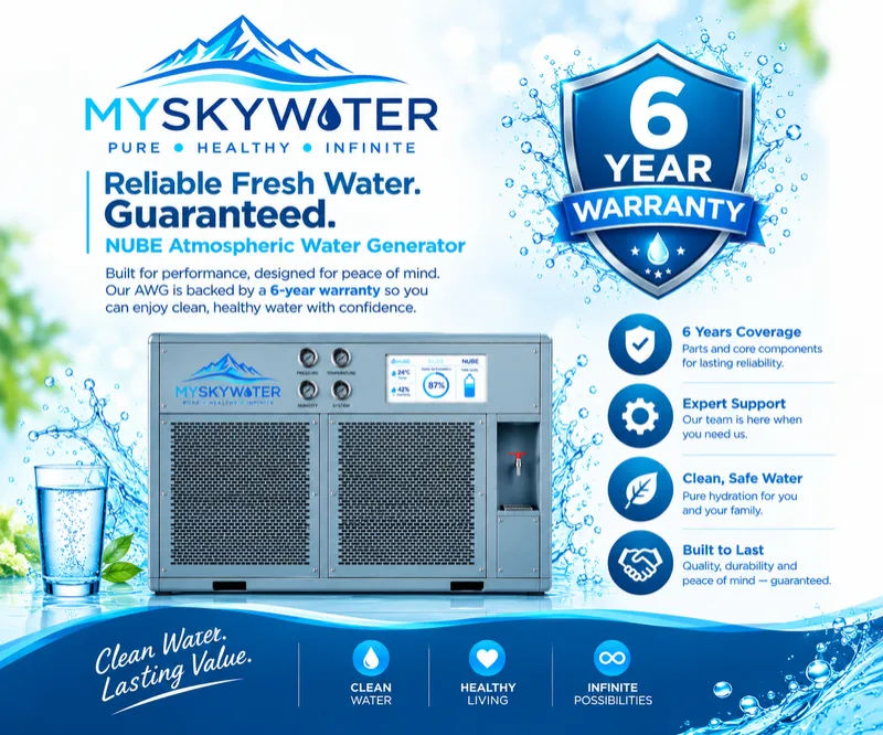 NUBE Manantial Series Atmospheric Water Generator Extended 6 year warranty