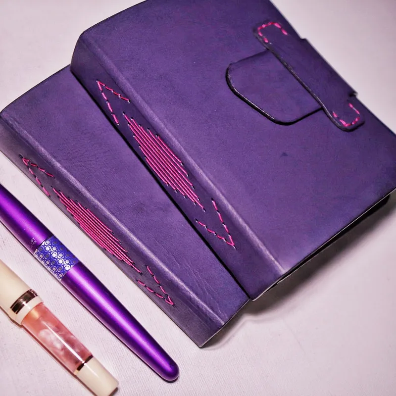 Passport Size Indigo Leather Journal – 100 GSM Fountain Pen-Friendly Paper | Bluetracesph