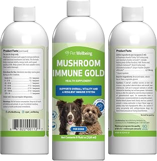 Pet Wellbeing Mushroom Immune Gold - Natural Alternative Immune Support for Dogs & Cats