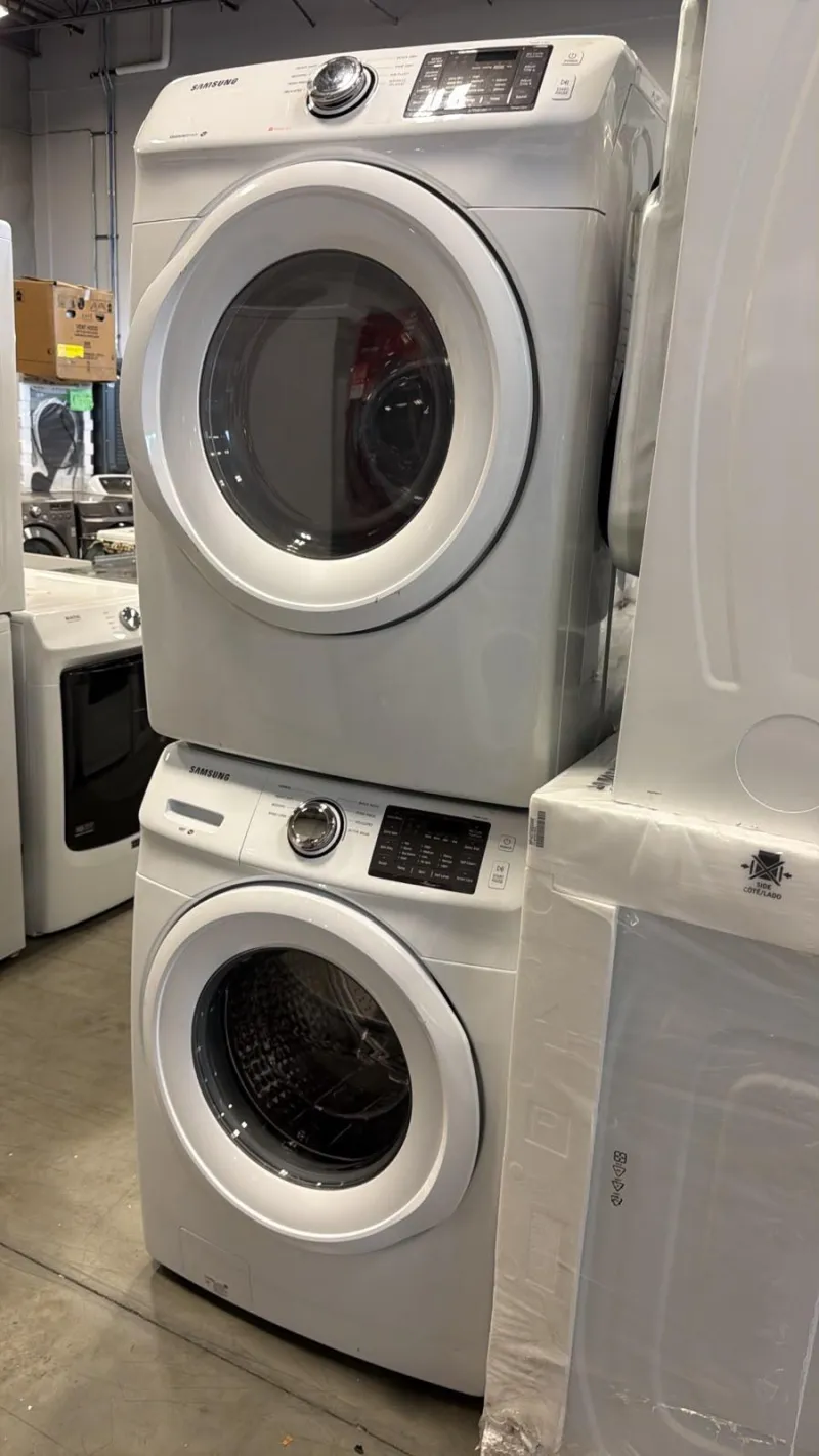 Samsung Front Load Washer & Electric Dryer Set | 4.2 + 7.5 Cu. Ft. | Smart Care | Self Clean+ | Sensor Dry | VRT | White